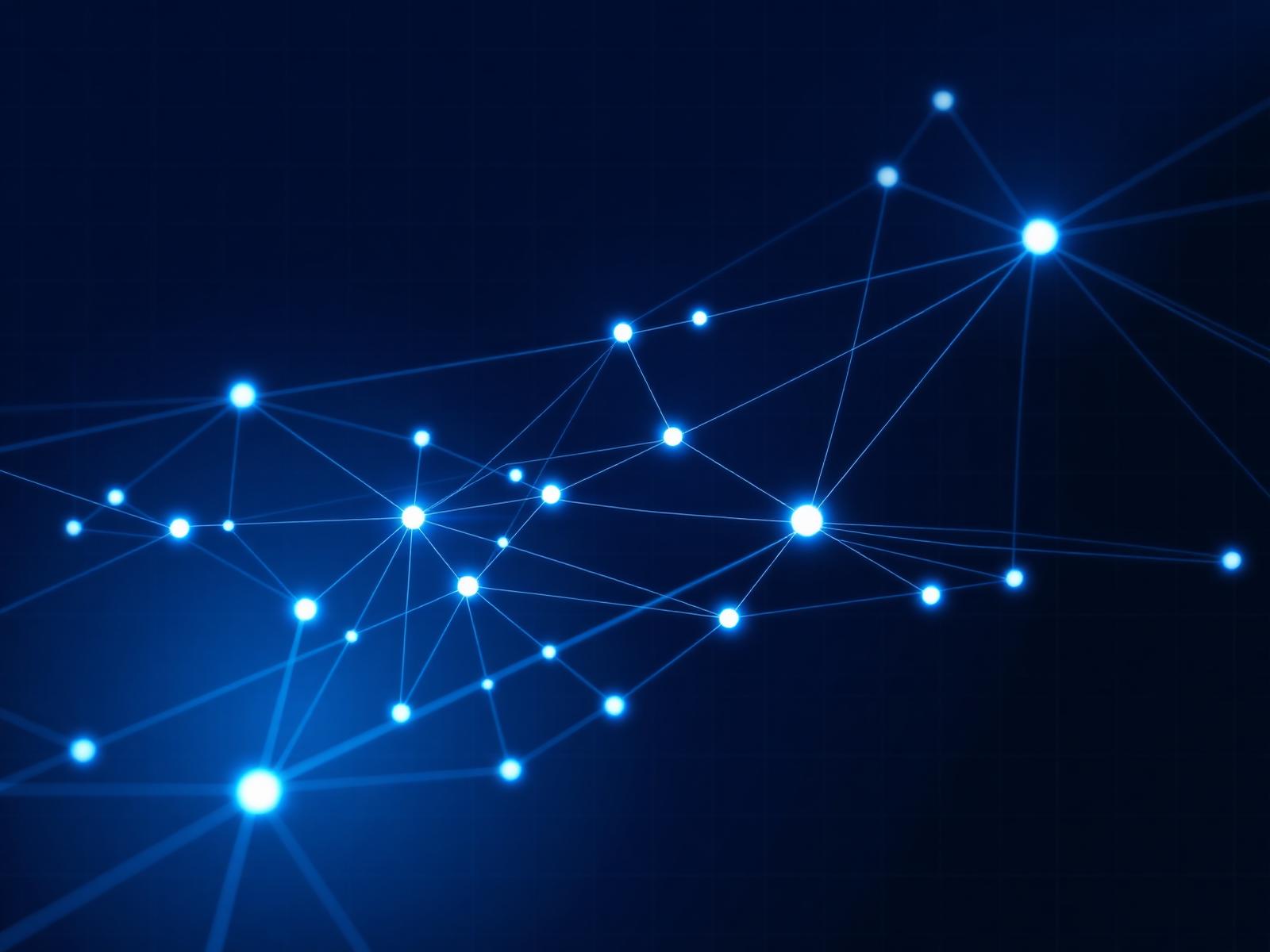 Illuminated network topology of connected nodes